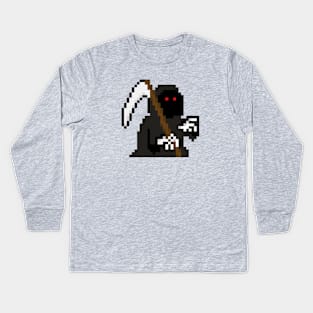 Pixelart Grim Reaper Kids Long Sleeve T-Shirt